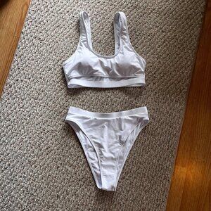 White Bikini Size Medium High Waisted Bridal Wedding Honey Moon Vacation Beach